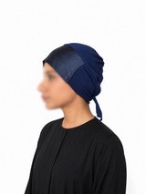 Satin Hijab Cap Navy Blue