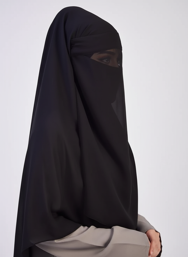 Three Layer Face Cover (Naqab) Hijab-ul-hareem