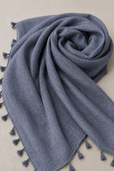 TurkishTexturedLawnHijab_DustyBlue - Hijab Ul Hareem