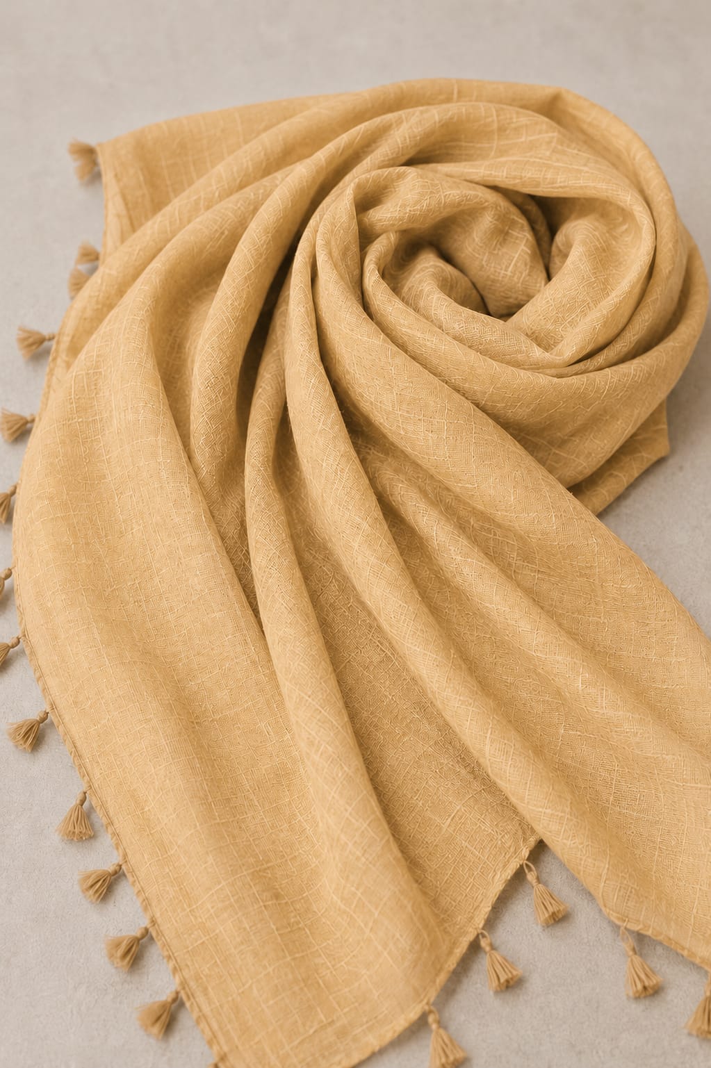 TurkishTexturedLawnHijab_Mustard1 - Hijab Ul Hareem