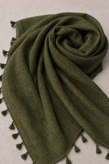 TurkishTexturedLawnHijab_OliveGreen1 - Hijab Ul Hareem