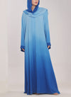 Two Tone Blue Gradient Abaya - 0116-PR-1015 Hijabulhareem