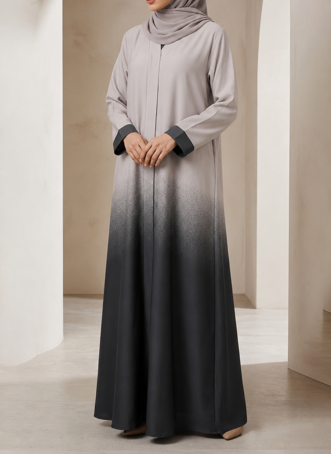 Two-ToneGradientAbaya8- Hijab Ul hareem
