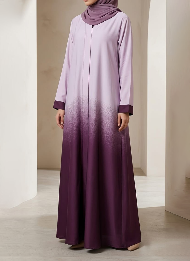 Two-ToneGradientAbayaPurple - Hijab Ul Hareem