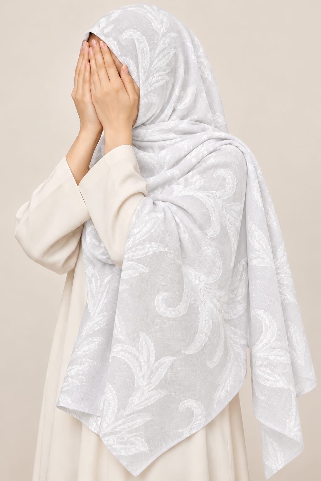 White Turkish Printed Lawn