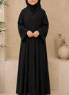 Classic Elegance Black Front Open Kids Abaya | 0116-PR ZOOM