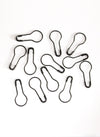 Coil Less Safety Pins for Scarf / Hijab Black 12 in 1