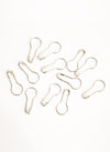 Coil Less Safety Pins for Scarf / Hijab Silver 12 in 1