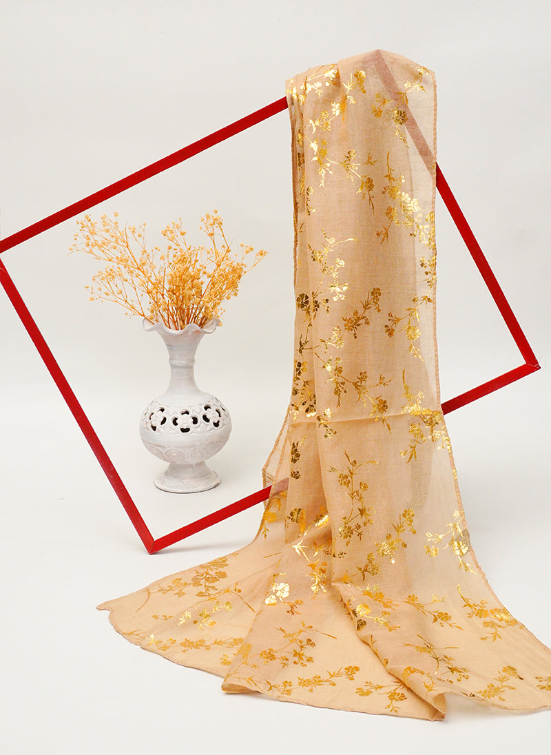 Gold Foil Viscose Floral Bunch 05