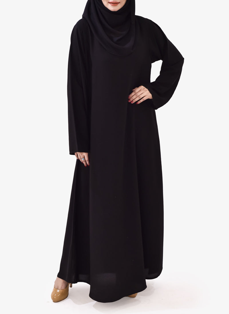 Black Arabis Plain Designered Abaya 0120-P