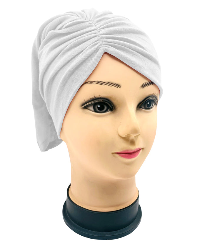 White Side Parting Hijab Cap
