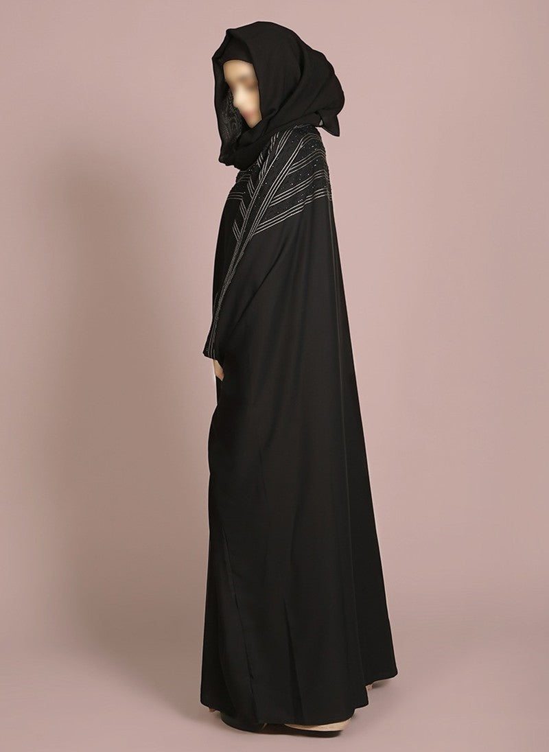 Thread Stitched and Stone Worked Designered Abaya Jilbab-C-966