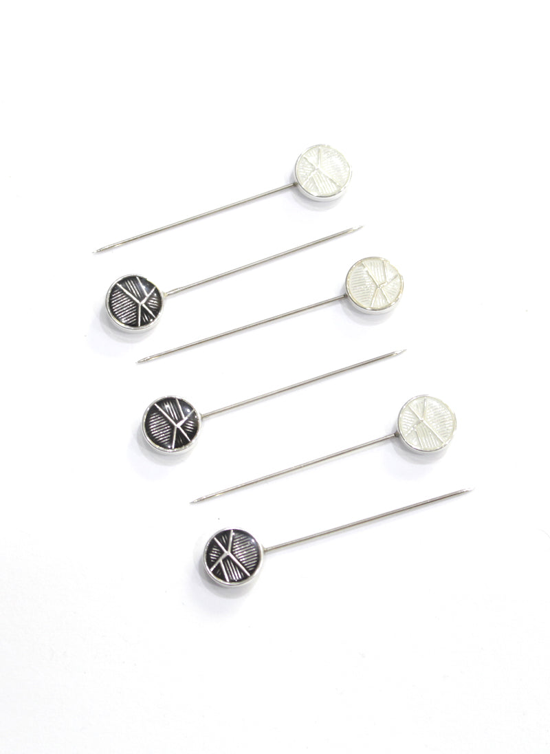 Fancy Hijab Pins Round Shaped line Pattern Hijabulhareem