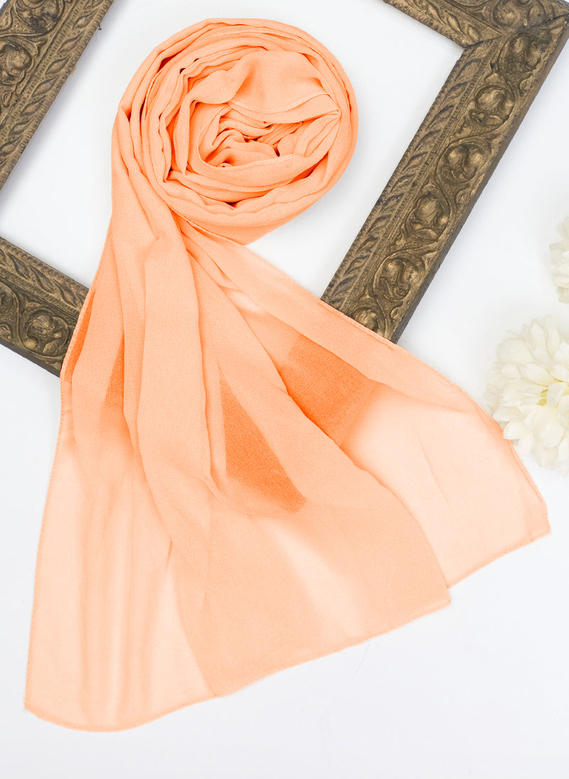 Plain Georgette Hijabs - Pale Orange