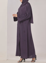Purple Stone Work Nida Abaya - 0116-C-1022