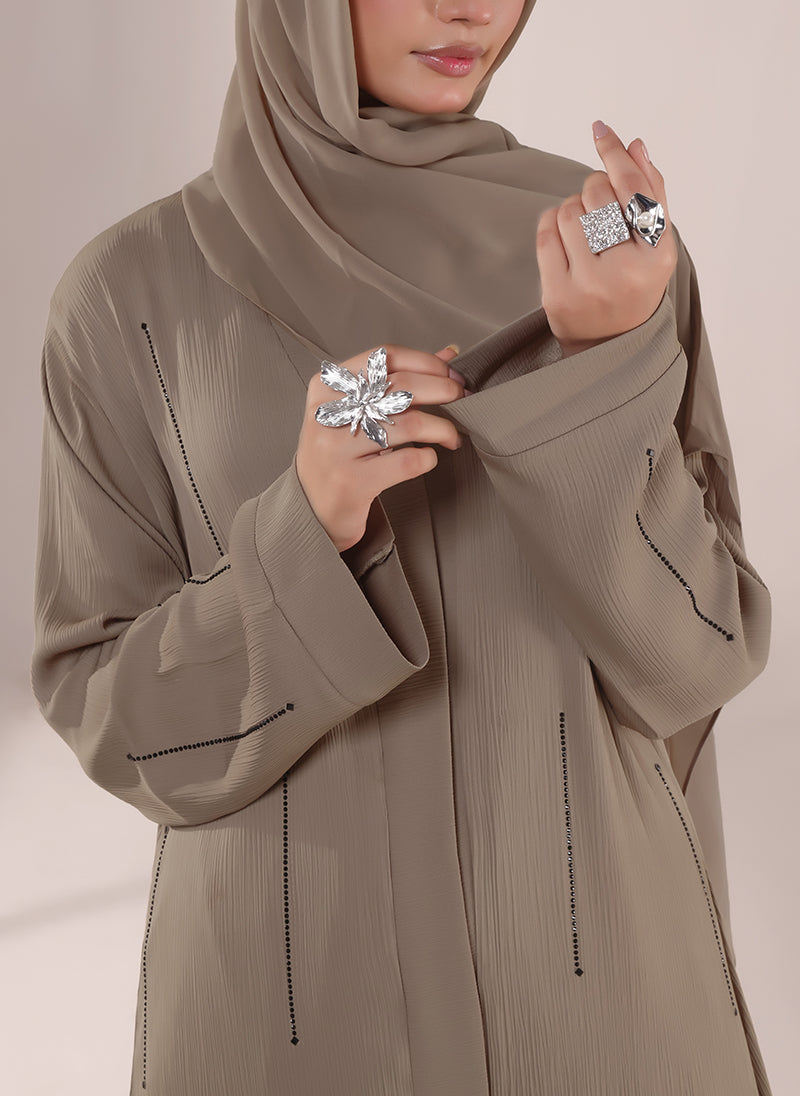 Stone Grace Zoom Fabric Abaya | 0116-C-1028