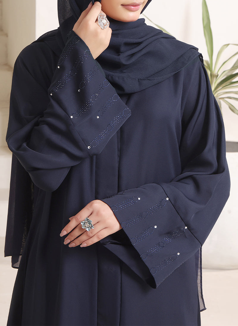 Elegant Stone Work Abaya | 0116-C-1105