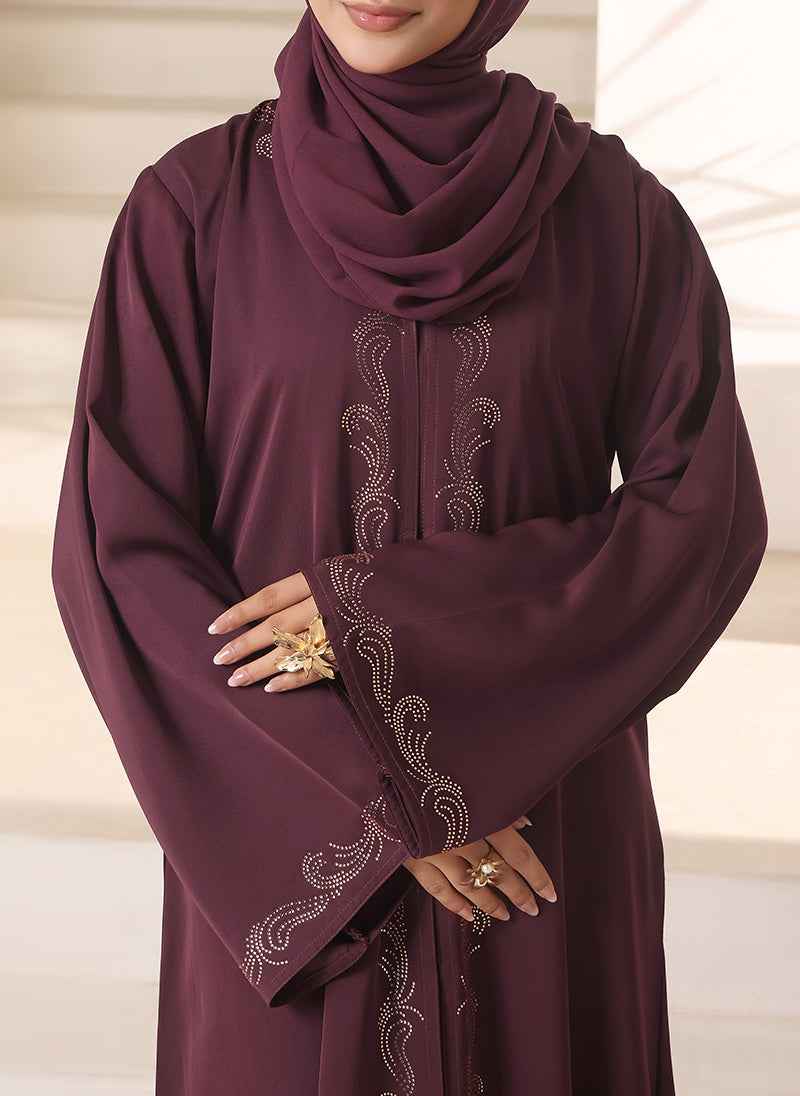 Nida Stone Embellished Abaya | 0116-C-1119