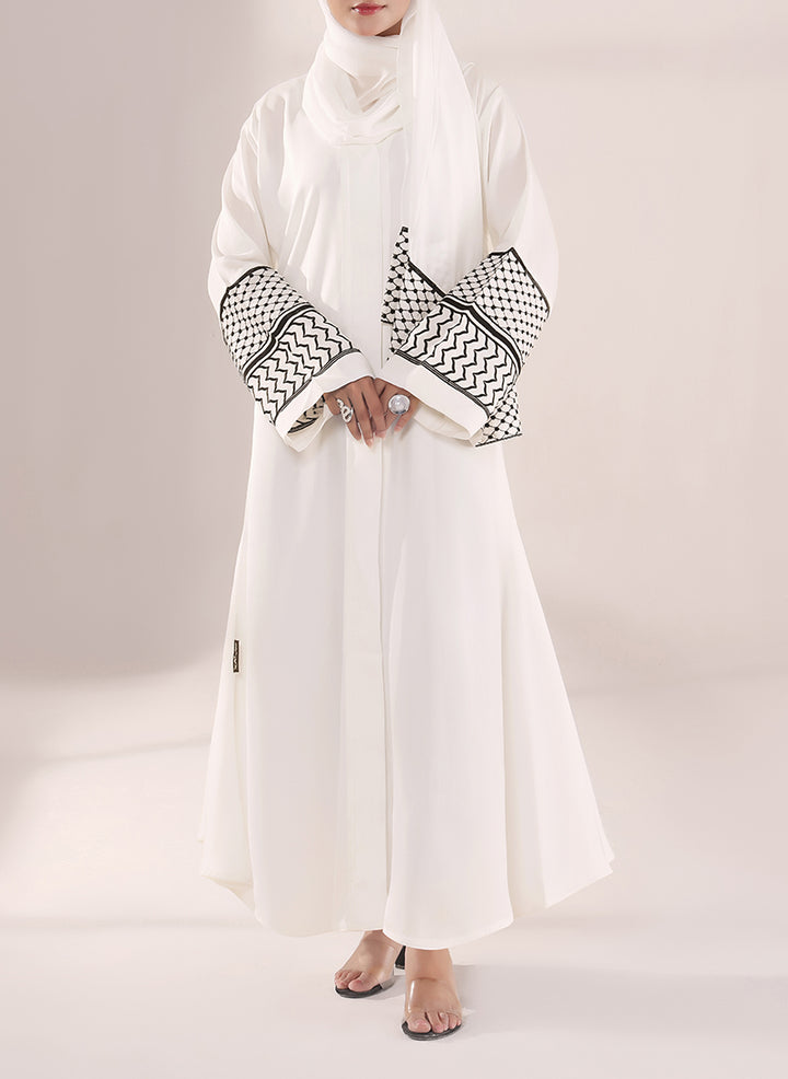 Ethereal White – Nida Embroidery Abaya | 0116-E-1103