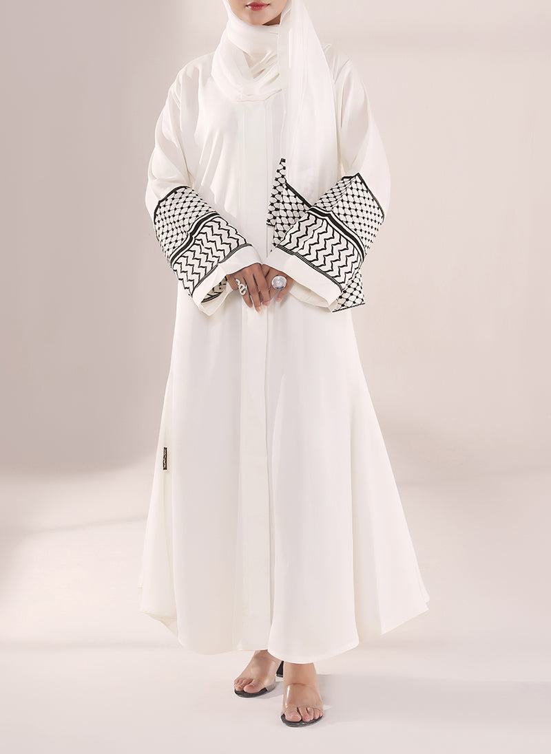 Ethereal White – Nida Embroidery Abaya | 0116-E-1103