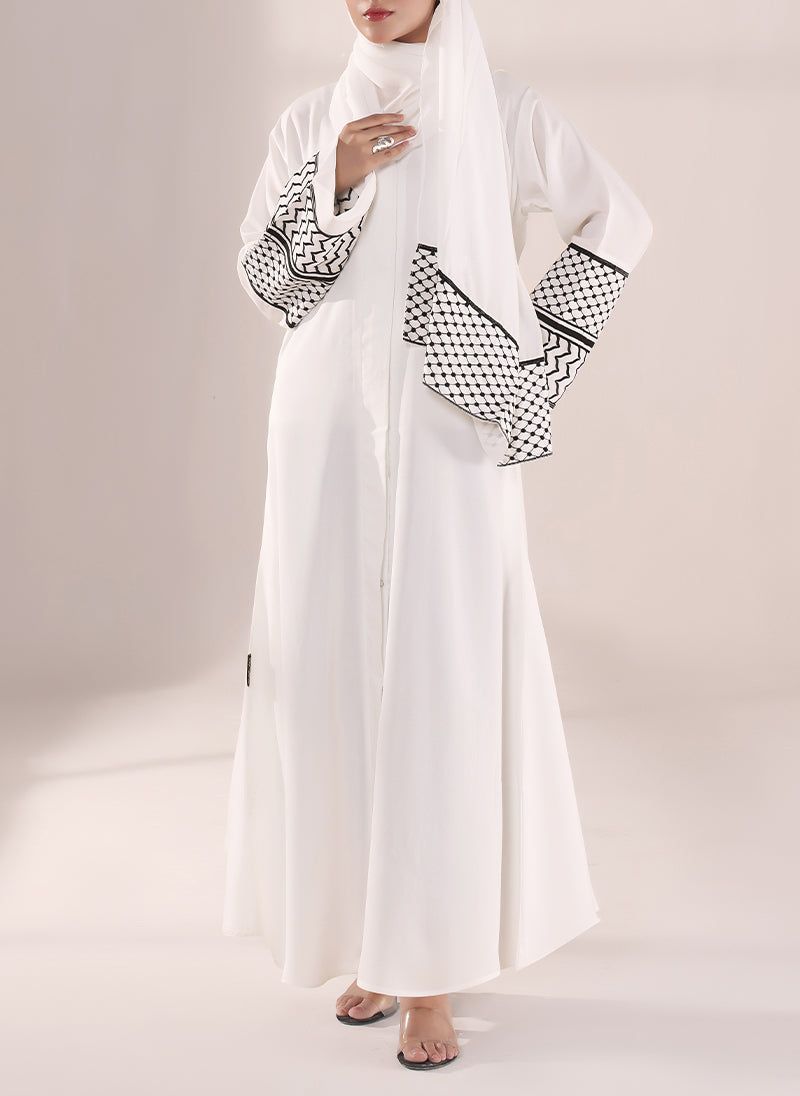 Ethereal White – Nida Embroidery Abaya | 0116-E-1103