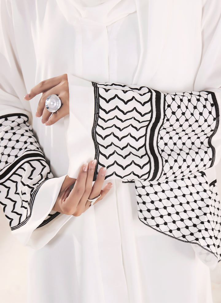 Ethereal White – Nida Embroidery Abaya | 0116-E-1103