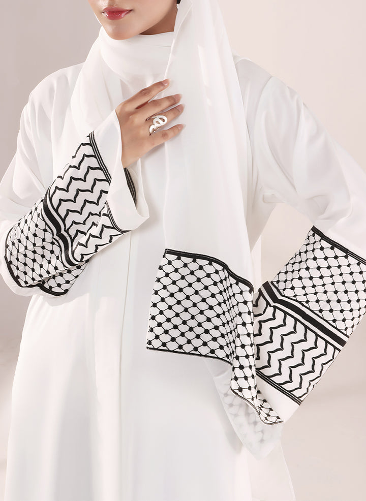 Ethereal White – Nida Embroidery Abaya | 0116-E-1103