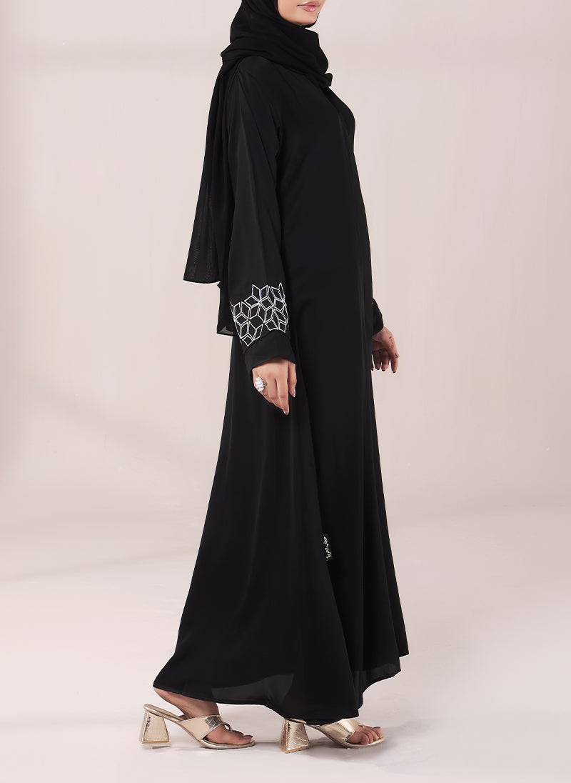 Cube Pattern Embroidery Abaya | 0116-E-1110