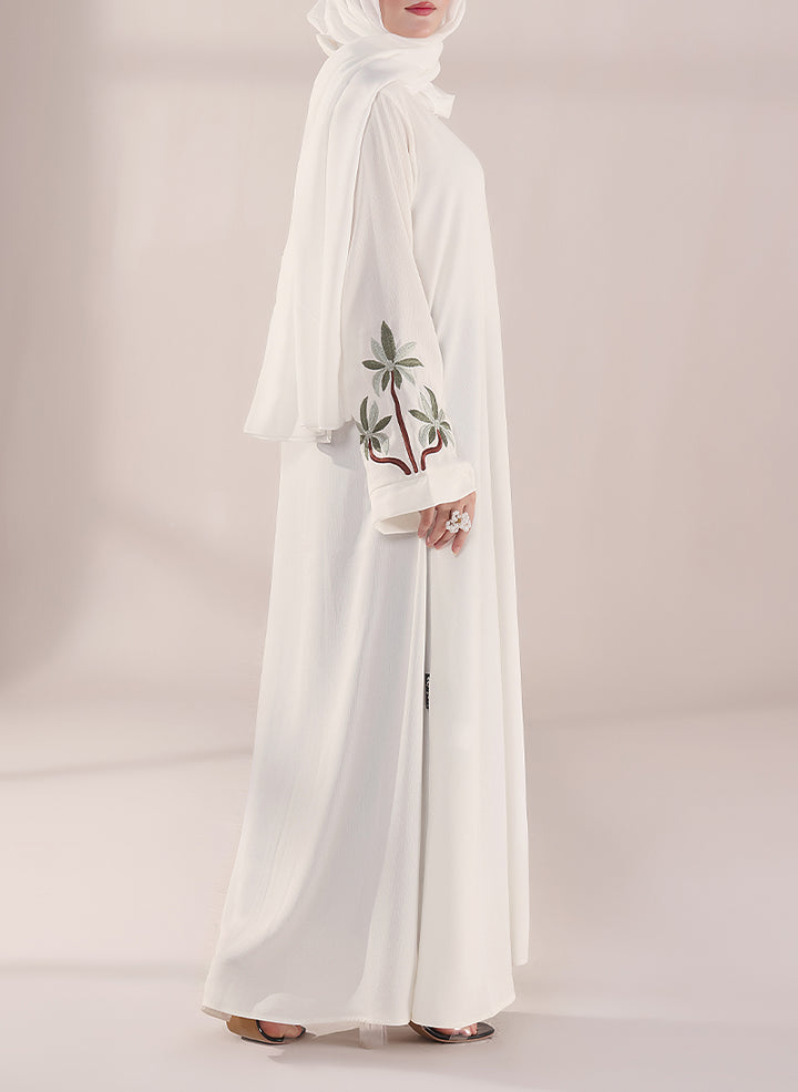 Graceful Leaf Embroidery Abaya | 0116-E-1111