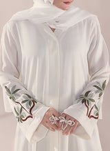 Graceful Leaf Embroidery Abaya | 0116-E-1111