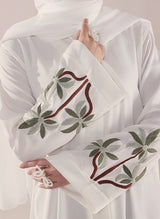 Graceful Leaf Embroidery Abaya | 0116-E-1111