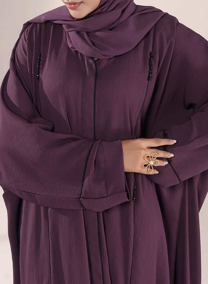Zoom Nida Hand Work Purple abaya | 0116-J-1102