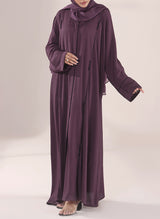 Zoom Nida Hand Work Purple abaya | 0116-J-1102