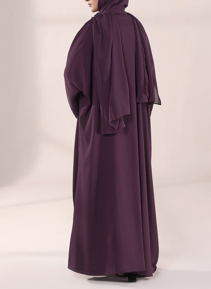 Zoom Nida Hand Work Purple abaya | 0116-J-1102