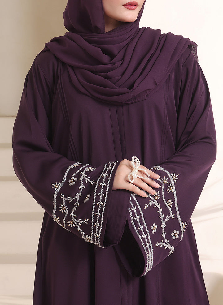 Amethyst Hand Work Abaya | 0116-J-1114