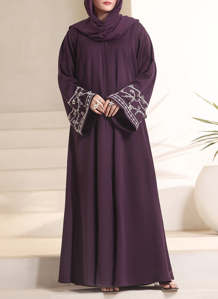 Amethyst Hand Work Abaya | 0116-J-1114