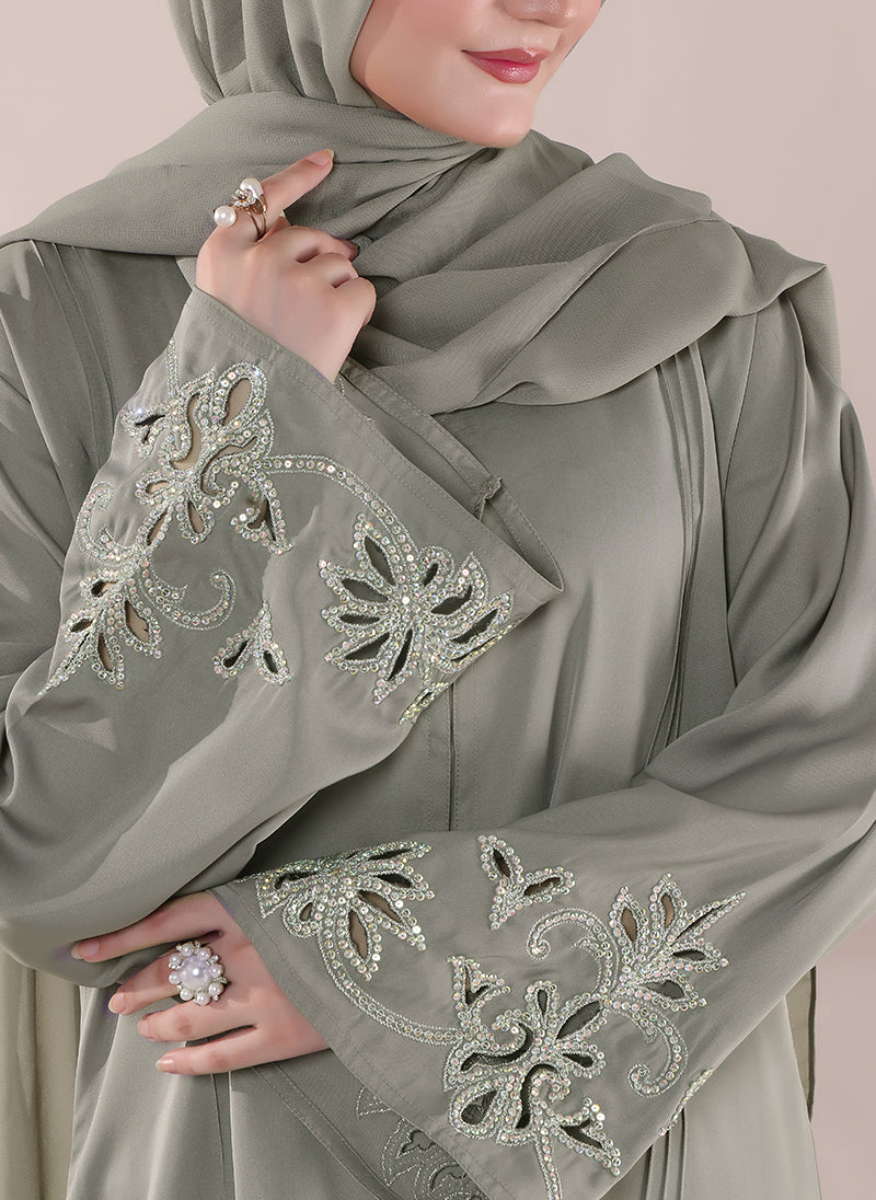 Luna Luxe Hand work Abaya | 0116-J-1116