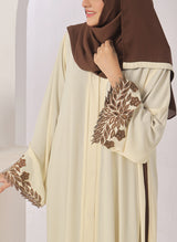 Laser Cut Machine Embroidery Abaya - 0116-K-1053