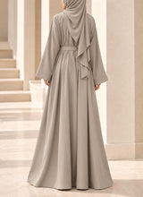 Arabis Noir Belted Front Open Abaya | 0116-PR-A638