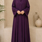 Classic Elegance Purple Front Open Kids Abaya | Hijabulhareem