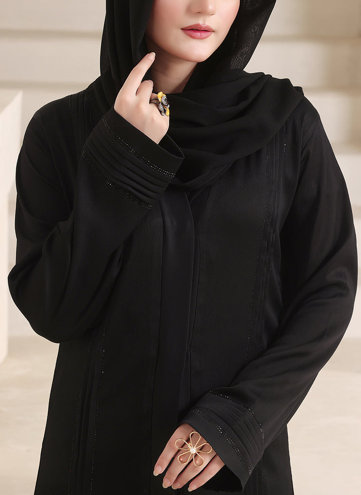 Stylish Cuts Stone Work Abaya | 0116-RC-1113
