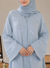 Elegant Embroidered Georgette Front Open Abaya | 0116-RE-1237