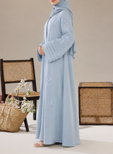 Elegant Embroidered Georgette Front Open Abaya | 0116-RE-1237