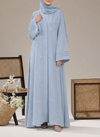 Elegant Embroidered Georgette Front Open Abaya | 0116-RE-1237