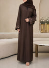 Arabis Brown Embroidered Abaya | 0116-K-A612