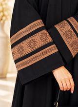 Arabis Stonework Sleeve Front Close Nida Abaya | 0120-RC-A642