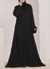 Stone work Front Open Black Nida Abaya - 0121-C-1024
