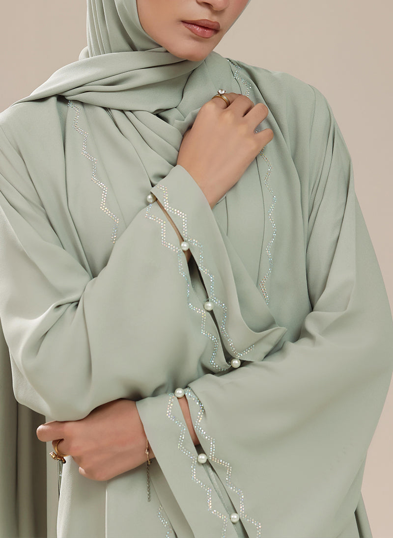Sage Elara Pearl Stone Inner Abaya | 0122-RC-1234