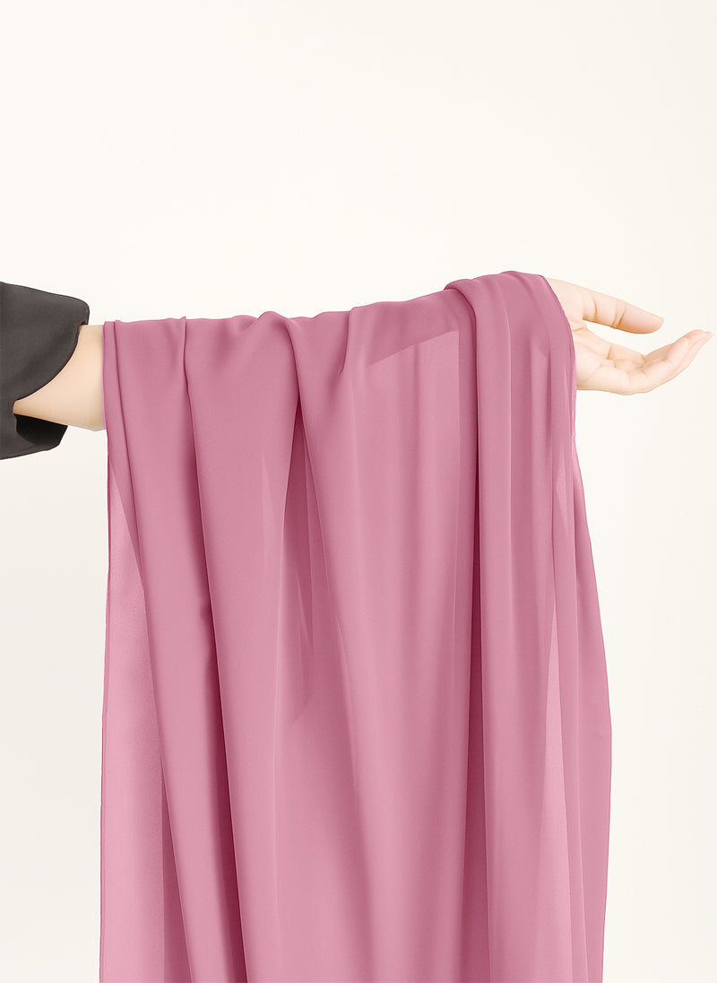 Blush Pink Plain ChiffonScarf