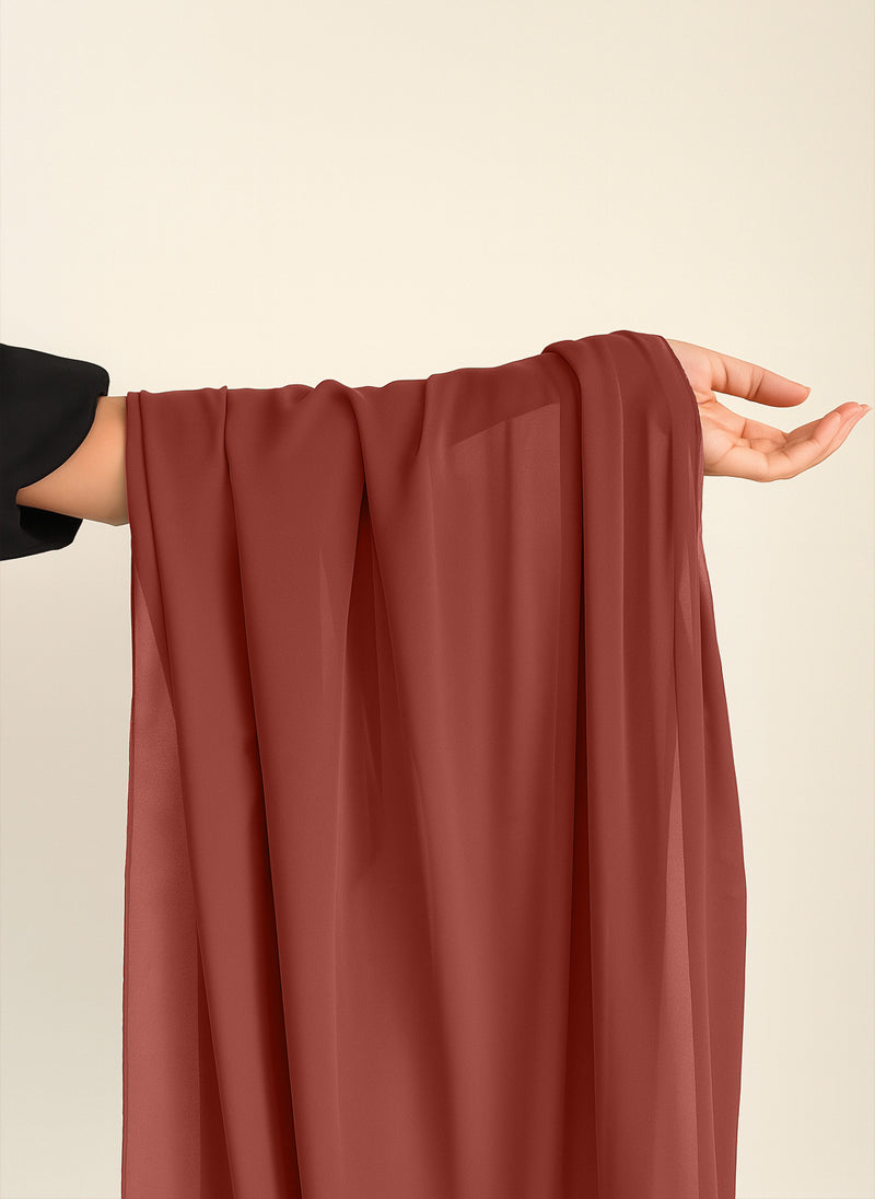 Maroon Plain Chiffon  Scarf
